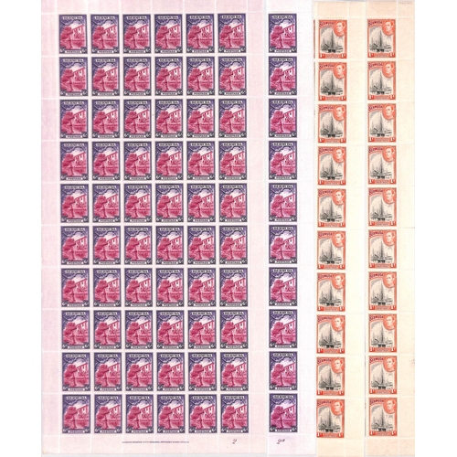 Bermuda 1d - 1/- Complete Unmounted Mint Sheets of Sixty, Comprising 1d Without Plate Number