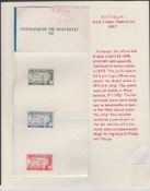 Antigua 1958 Inauguration of British West Indies Federation Set of Three Imperforate Proofs In Th...