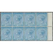 Bermuda 2d Blue, Mint Block of Eight, Interpanneau Margin At Right, Mounted On Three Upper Stamps...