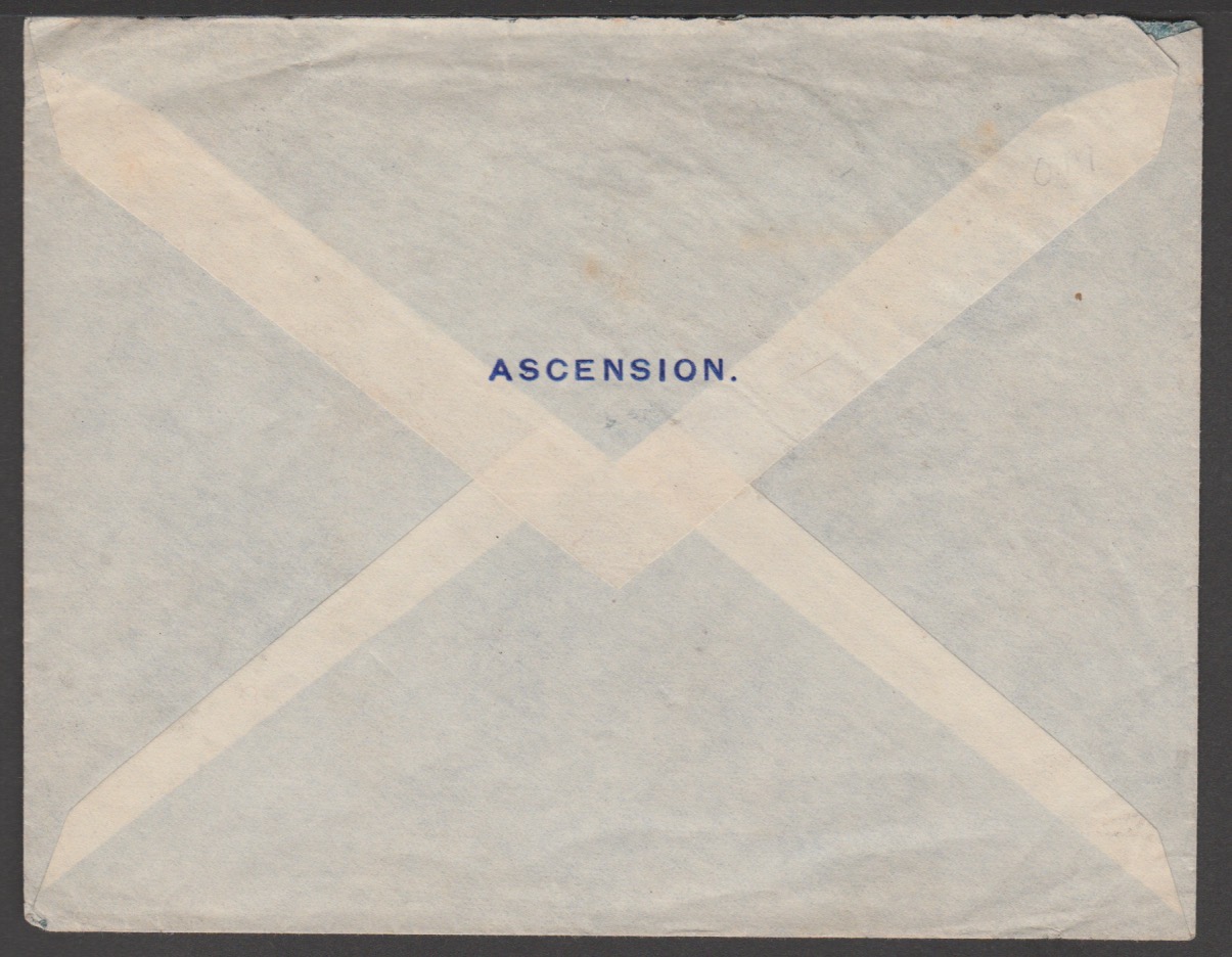 Ascension c.1915 Cover To London With GB 1d Tied By "Ascension" C.D.S., Handstamped "Censored". - Image 2 of 2
