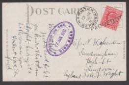 Bermuda 1910 Picture Postcard With GB JEVII 1d Tied By Superb "Paquebot" (Hosking 2384) First Rec...