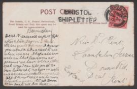 Bermuda / G.B Ship Letters - Bristol 1906 Picture Postcard (Corner Creased) Written From Bermuda...