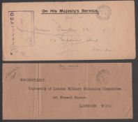 Great Britain - Air Mails 1918 (Apr. 11) Long Stampless Cover From Cologne To London With F.P.O...