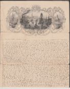 G.B. - Scotland 1845 Entire Letter (Strengthened In Places But Complete) From Glasgow To U.S.A.,