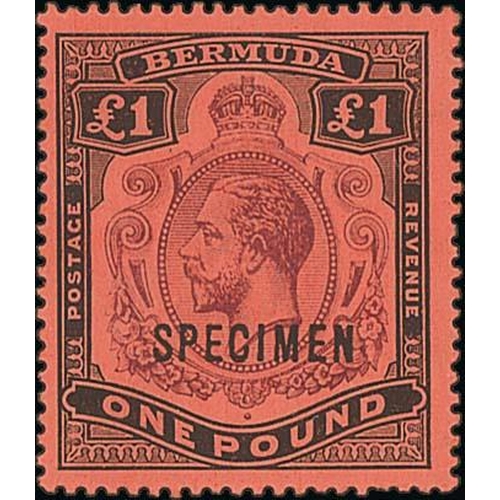 Bermuda 2/6, 5/-, 10/- and £1 Overprinted "Specimen", Superb Mint. (4).