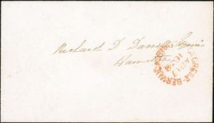 Bermuda 1858 (April 17) Cover To "Richard D. Darrell Esquire, Hamilton" With Red "St Georges - Be...