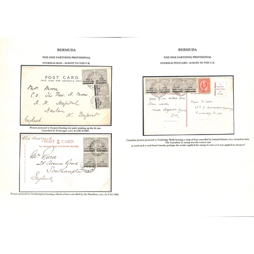 Bermuda 1901-34 Covers (21) and Cards (22) Bearing Farthing Surcharges, The Study On Thirty Pages... - Image 4 of 15