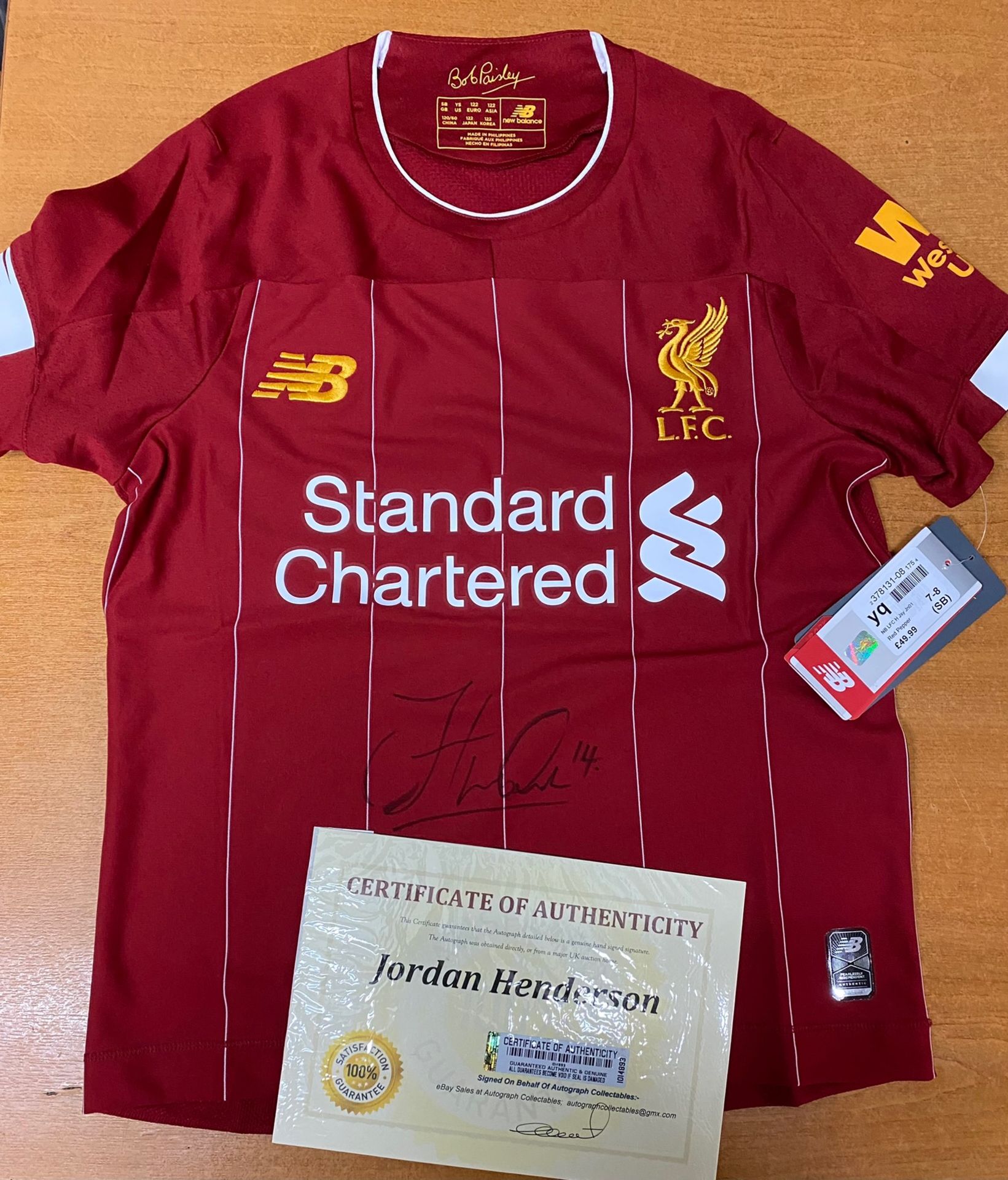 Liverpool Jordan Henderson Signed Football Shirt Age 7/8 Years Old - Image 3 of 3