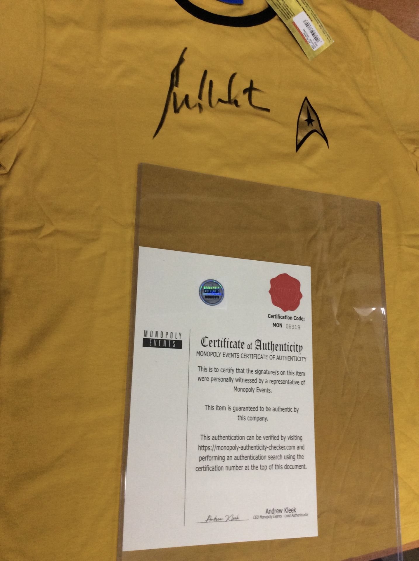 Star Trek Signed T-Shirt By William Shatner - Image 4 of 5