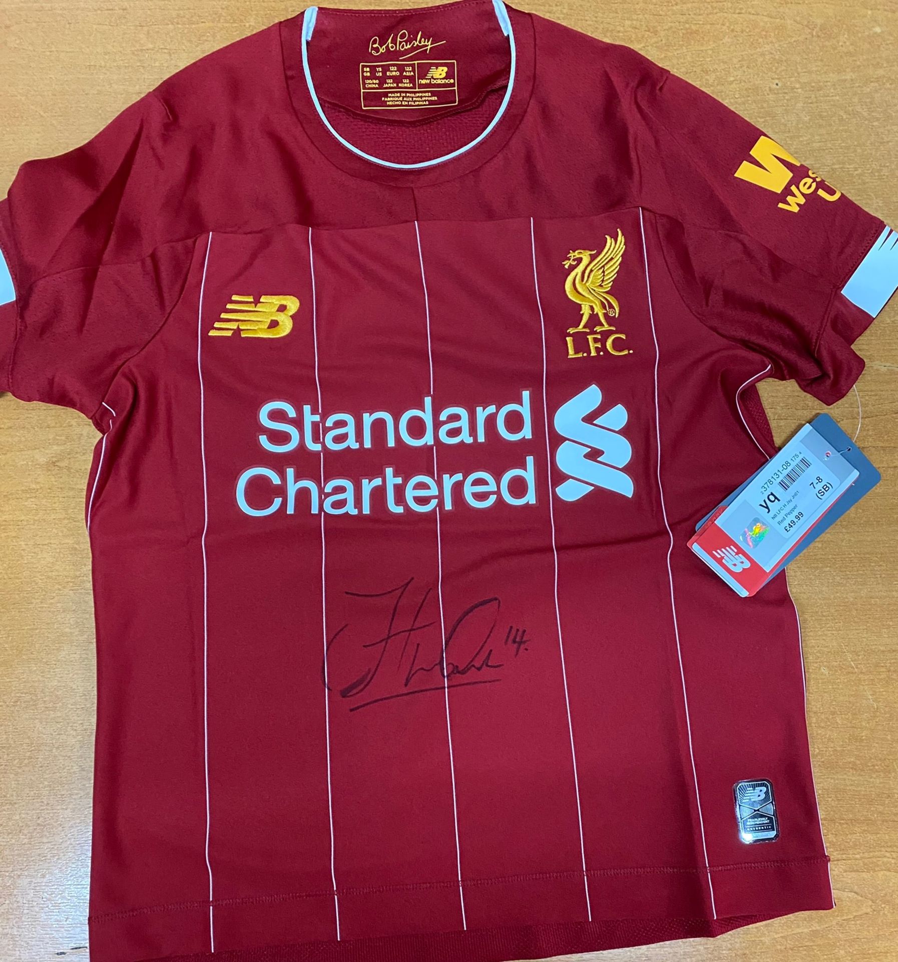 Liverpool Jordan Henderson Signed Football Shirt Age 7/8 Years Old - Image 2 of 3