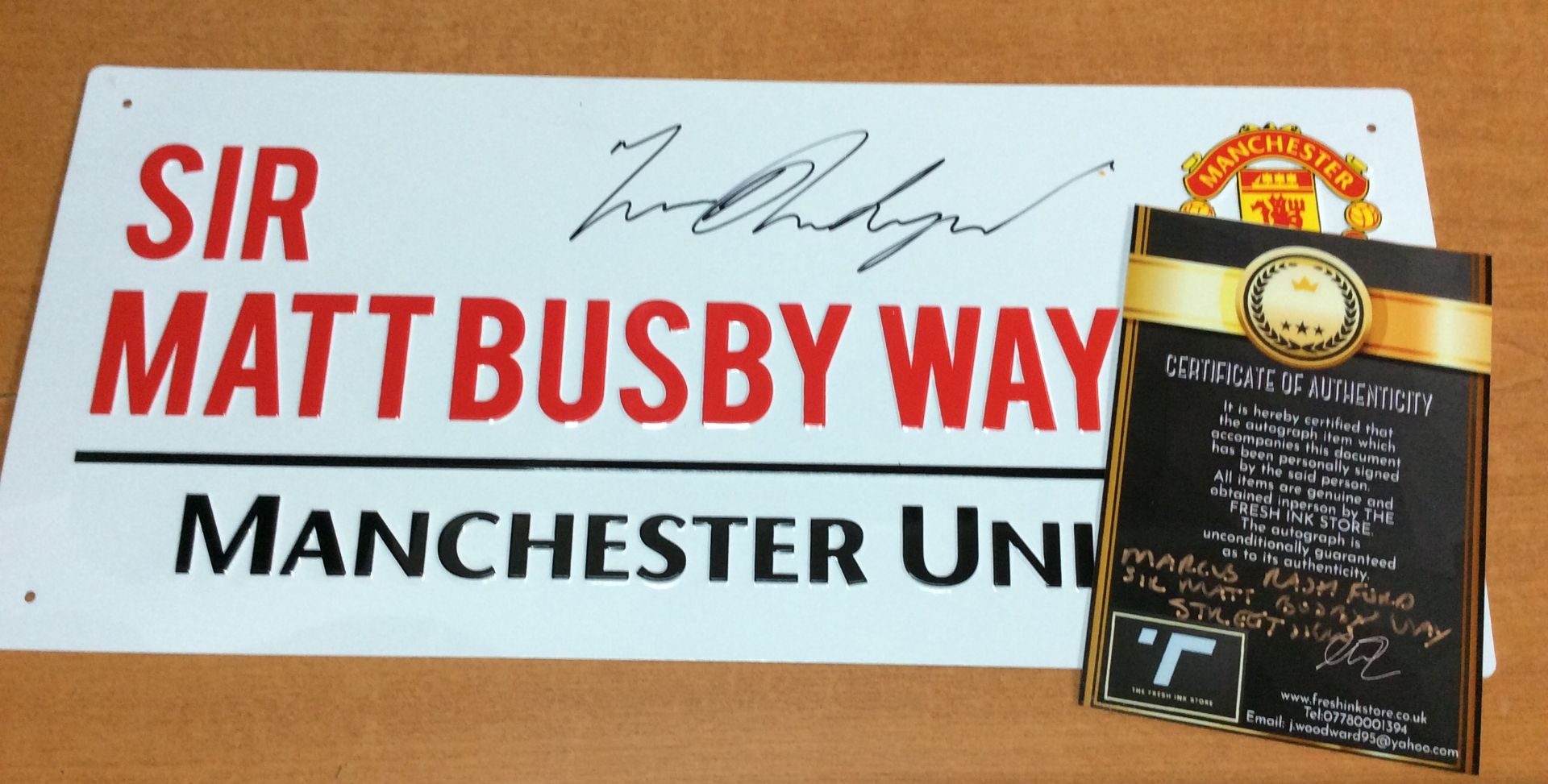 Marcus Rashford Manchester United Signed Street Sign Plaque - Image 2 of 2