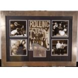 Unique framed art presentation with Original Rolling Stones Signatures