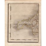 Penzance, St Ives, Redruth, Lands’ End, John Cary’s Antique 1794 Map.