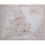 Victorian Antique 1897 Map Counties & Boroughs England & Wales.