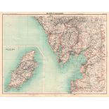 Victorian Antique Large 1897 Map Morecambe, Isle of Man, Lake District.