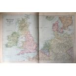 Rare Antique Large Map The British Isles & Europe GW Bacon 1904.