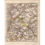 Cambrian Mountains Towyn Tregaron John Carys Antique 1794 Map.