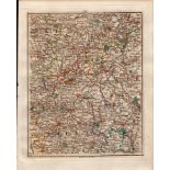 Birmingham Wolverhampton Warwick Stratford on Avon - John Cary’s Antique 1794 Map.