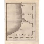 Northern France Coastline John Cary's Antique George III 1794 Map.