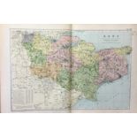 Coloured Antique Large Map County of Kent GW Bacon 1904.