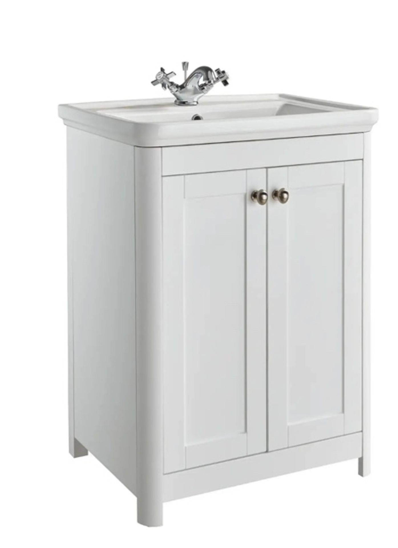 Brand New Boxed Country Living Wicklow 600 Basin Unit - Matt White RRP £565 *No Vat*