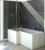 Brand New Lena White Left Hand Shower Bath with Screen - 1500 x 850mm RRP £460 **No Vat**