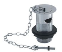 Brand New Boxed Link Chain Basin Waste with Solid Plug Slotted - Chrome RRP £12 **No VAT**