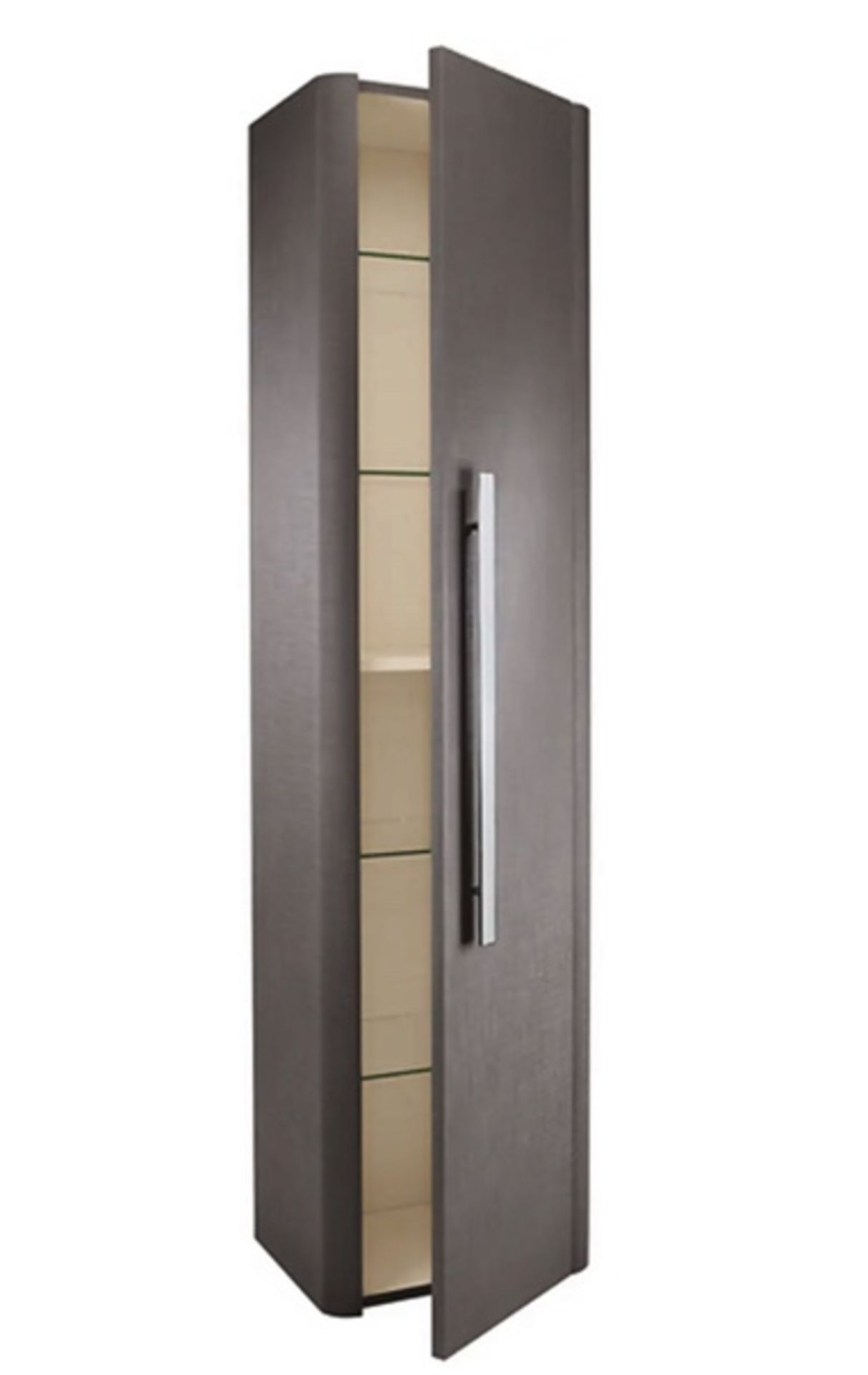 Brand New Boxed Linen Tall Wall Hung Storage Unit - Grey RRP £420 *No VAT*