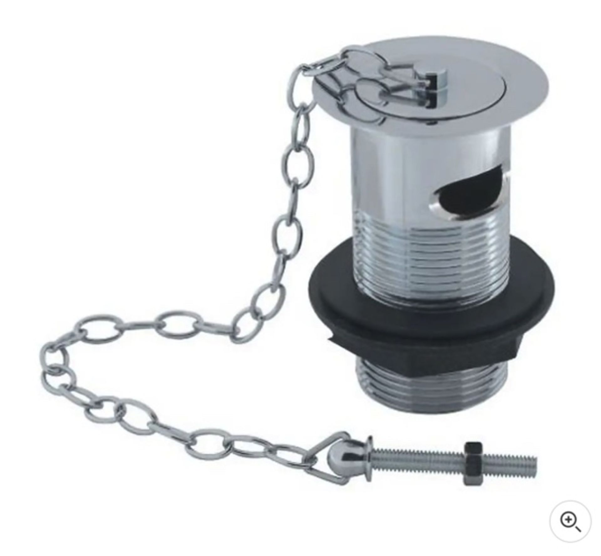 Brand New Boxed Link Chain Basin Waste with Solid Plug Slotted - Chrome RRP £12 **No VAT**