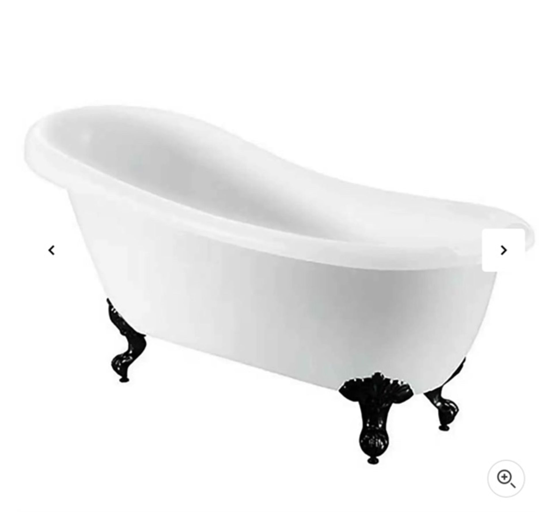 Brand New Kingham White Slipper Roll Top Bath With Black Feet RRP £795 *No Vat*