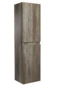 Brand New Boxed Mino Tall Wall Hung Storage Unit - Nebraska Oak RRP £220 **No Vat**