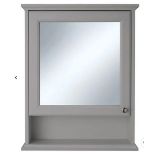 Brand New Boxed Savoy Bathroom Mirror Cabinet With Shelf - Gun Metal Grey RRP £224 *No Vat*