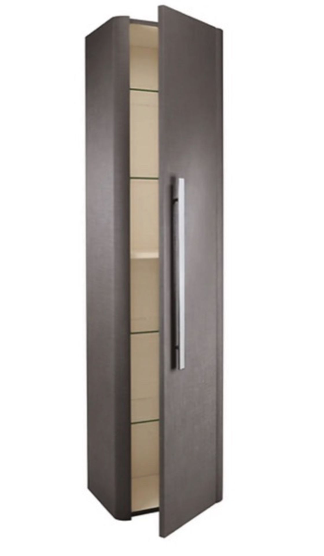 Brand New Boxed Linen Tall Wall Hung Storage Unit - Grey RRP £420 *No VAT*