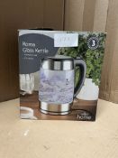Morrisons Roma Glass Kettle. RRP £21.99 - GRADE U