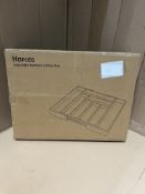 Harcas Adjustable Bamboo Cutlery Tray. RRP £20.00 - GRADE U