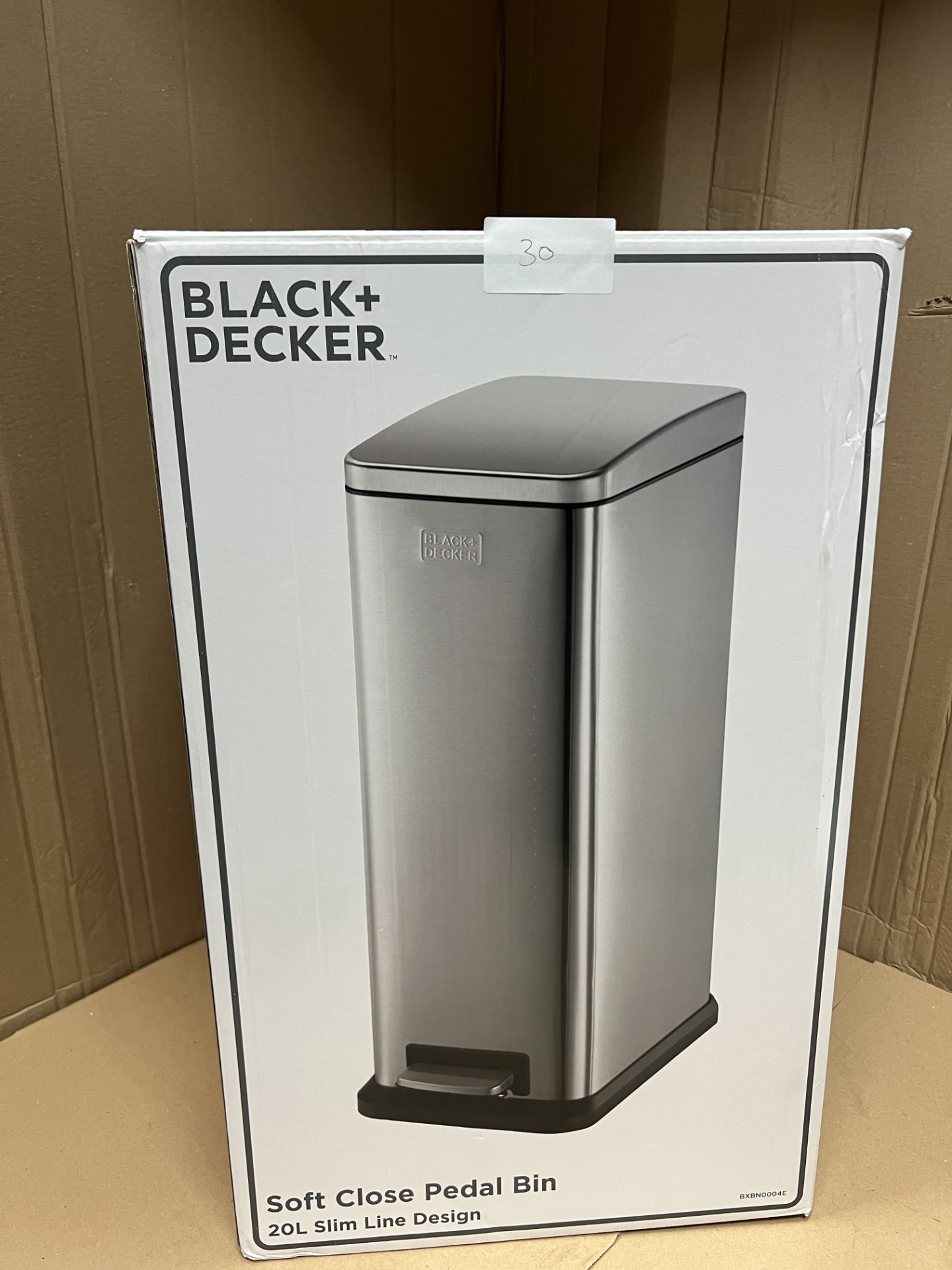 Black + Decker Soft Close Pedal Bin 20L. RRP £49.99 - GRADE U