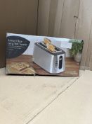 Morrisons Home Roma 4 Slice Long Slot Toaster. RRP £25.00 - GRADE U