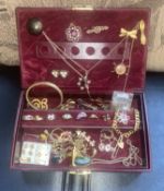 Antique Jewellery Box and Contents