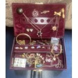 Antique Jewellery Box and Contents