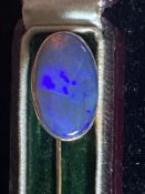 Antique High Carat Gold Tie Pin With Approximately 12ct Fire Opal Stone