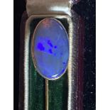 Antique High Carat Gold Tie Pin With Approximately 12ct Fire Opal Stone