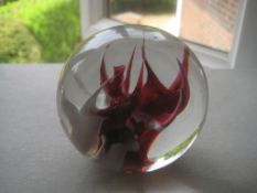Vintage Kings Lynn Hand Made Glass Paperweight