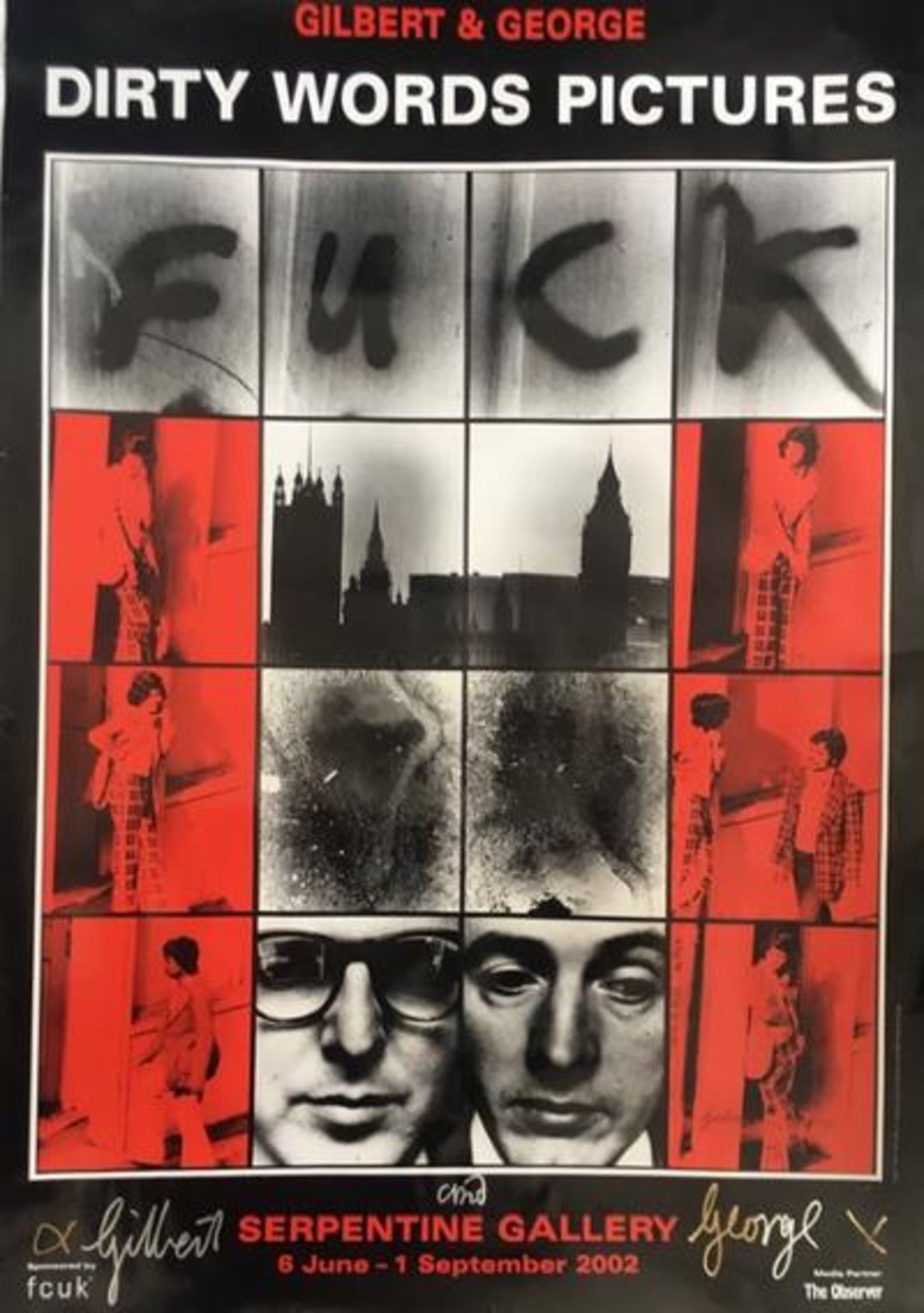 GILBERT & GEORGE Italian &British (b.1943 & 42) f**k, Dirty Word Poster, Signed In Block & Hand 2...