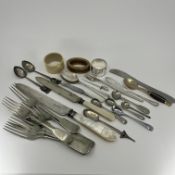 A Collection of Antique Cutlery and Napkin Rings