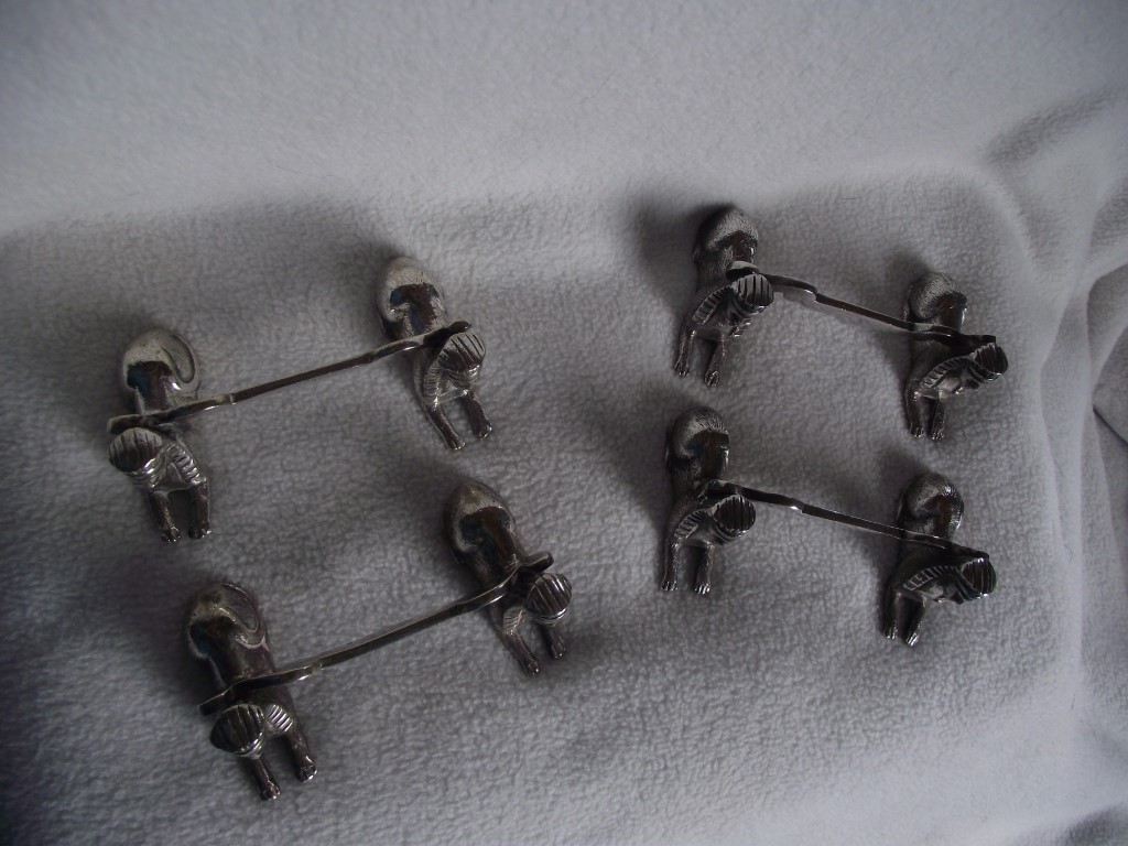 4 x Antique Egyptian Sphinx Knife Rests - Silver Plate - No Makers Name. - Image 2 of 22