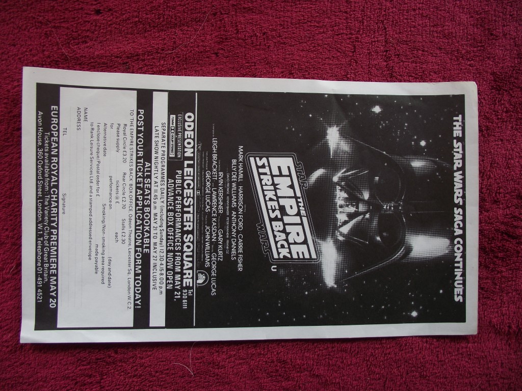 Star Wars -The Empire Strikes Back - Odeon Leicester Square, London May 20th 1980