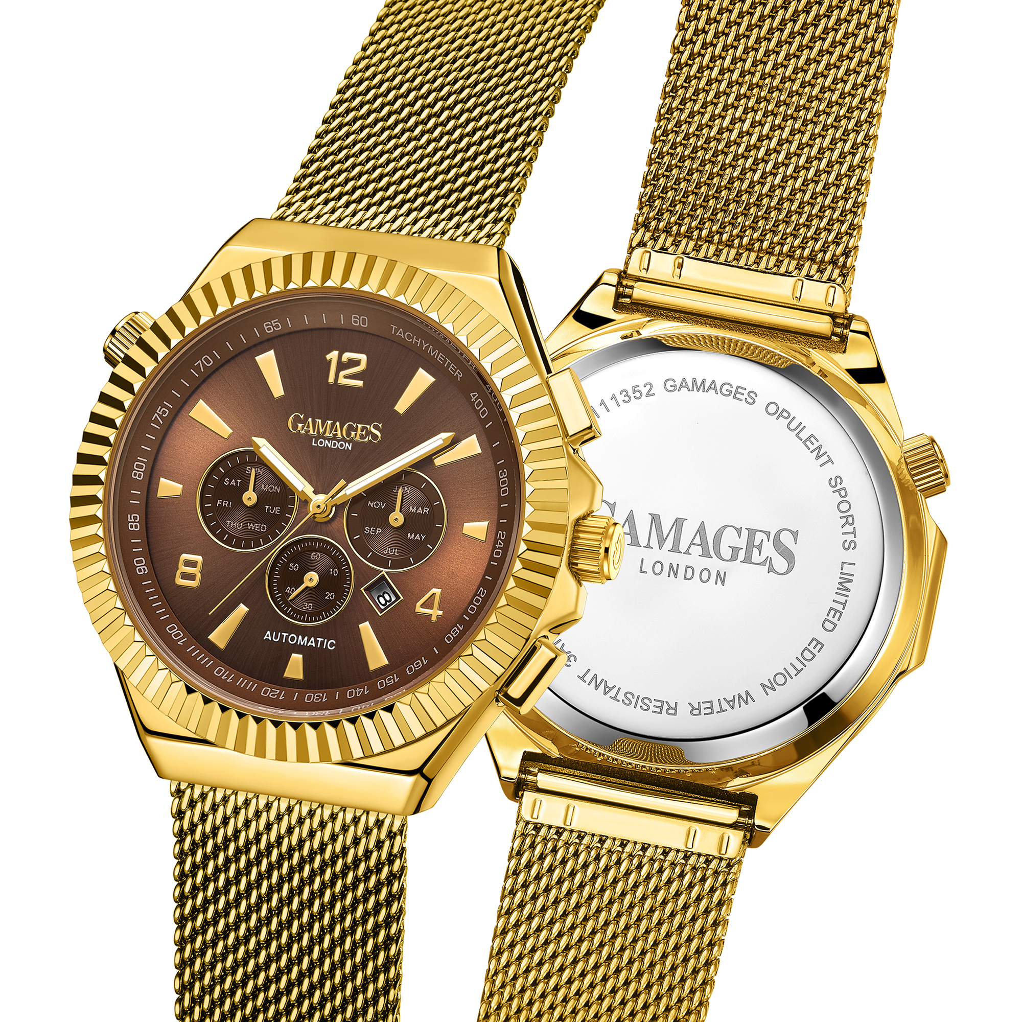 Gamages of London Hand Assembled Opulent Sports Automatic Gold - 5 Years Warranty and Free Deliver.. - Image 6 of 6