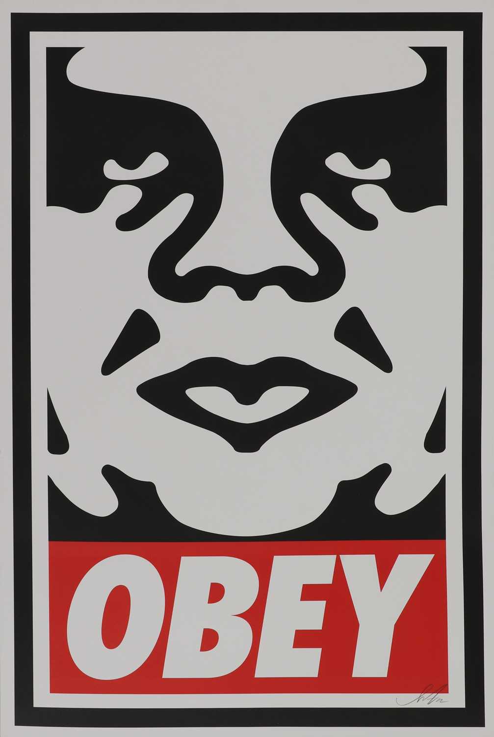 Shepard Fairey (b.1970) OBEY ‘Giant Face’ in colours, signed in pencil l.r. 96.5 x 63.5cm - Image 8 of 8