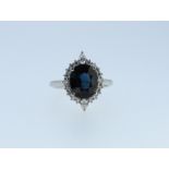 Certified 3.50 ct Vivid Teal Blue VVS Rare Sapphire & Diamonds Ring