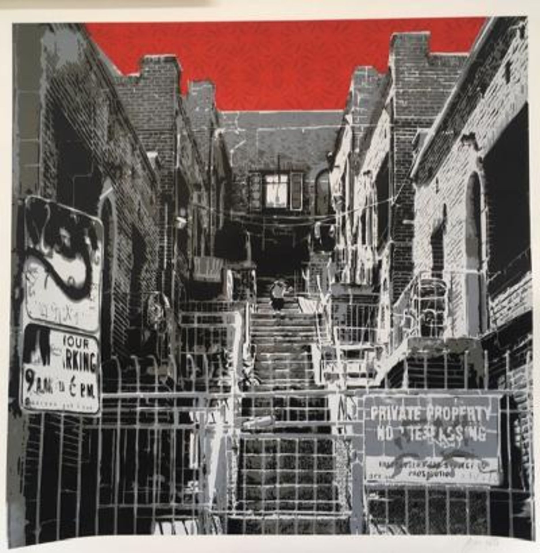 Logan Hicks (b.1971 ) Sunset Apartment Complex, Screen Print, Early Limited Ed, Black Rat Press 2... - Image 11 of 17